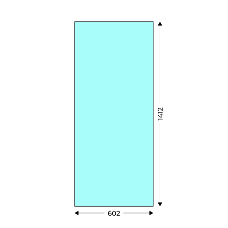Veiligheidsglas 3mm 602 x 1412mm